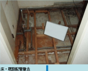 床・既設配管撤去