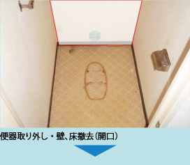 便器取り外し・壁、床撤去（開口）