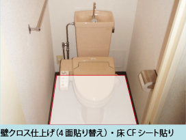 壁クロス仕上げ（4面貼り替え）・床CFシート貼り